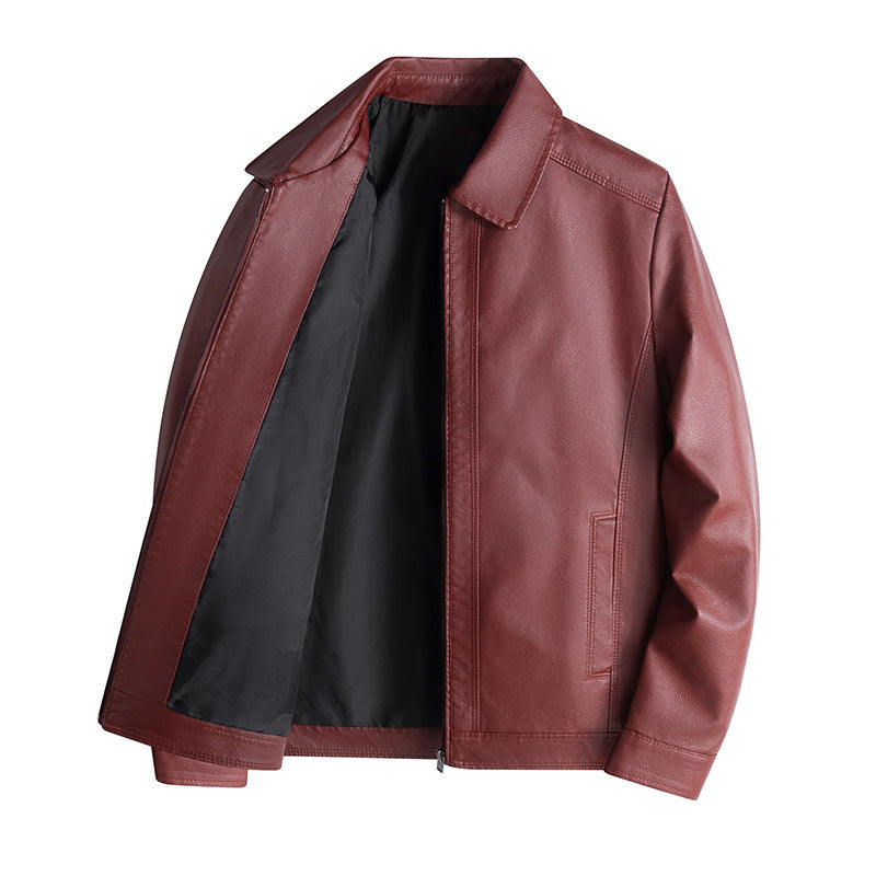Street-Wave Nordic Flair Men's Jacket With Tailored Fit And Smooth Leather Look Stand Collar Zipper Closure