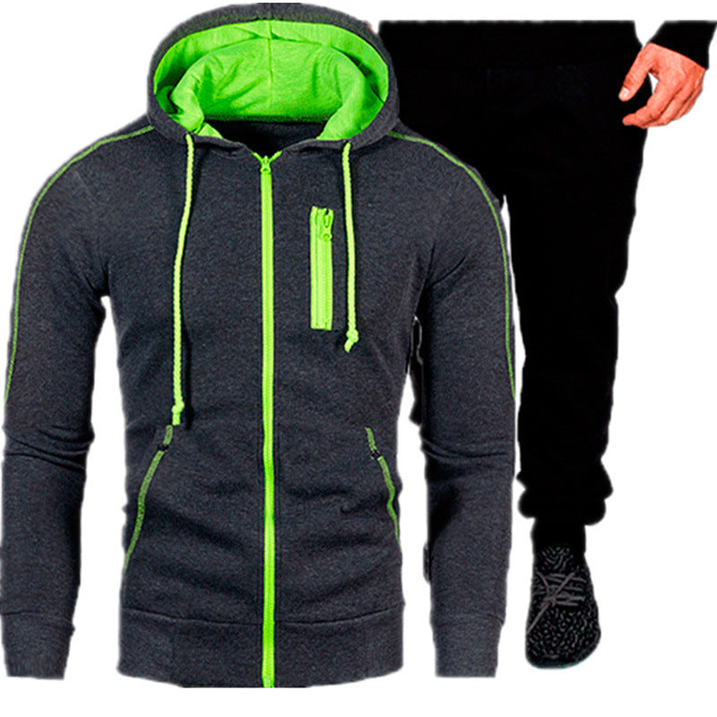 Mens Hoodie And Joggers Set Street-Wave Breathable Cotton Blend For Active Lifestyle