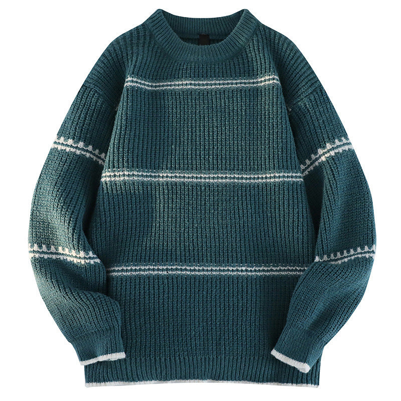 Street-wave Cozy Knit Sweater For Women With Striped Design And Soft Warmth For Fall