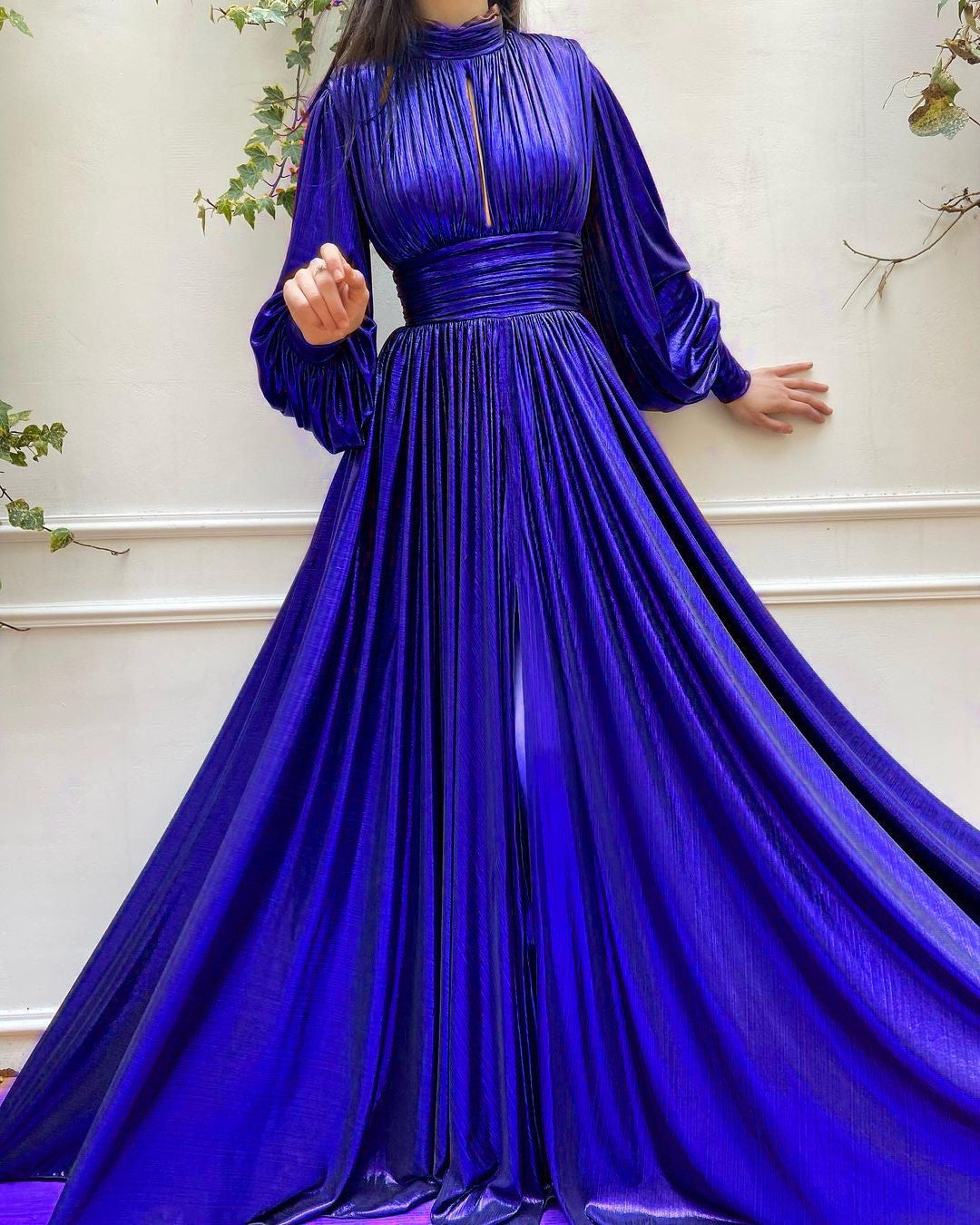 Street Wave Pleated Maxi Dress With Luxurious Draping For Women Elegant Evening Gown