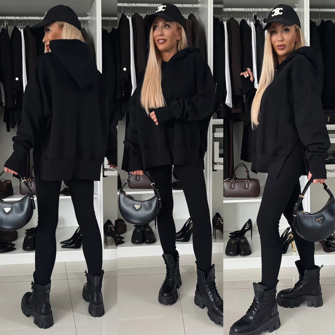Street-Wave Womens Hoodie With Animal Print Pattern And Thumbhole Cuffs Relaxed Fit For Everyday Streetwear