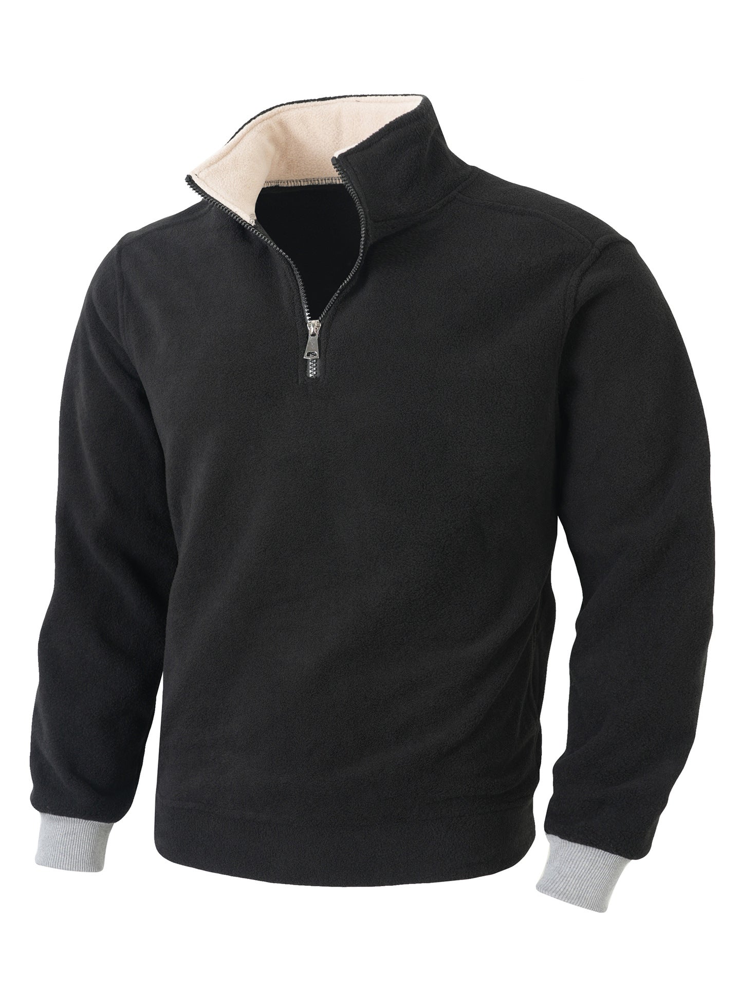 Street-wave Men Fleece Jacket Half Zip Warm Cozy