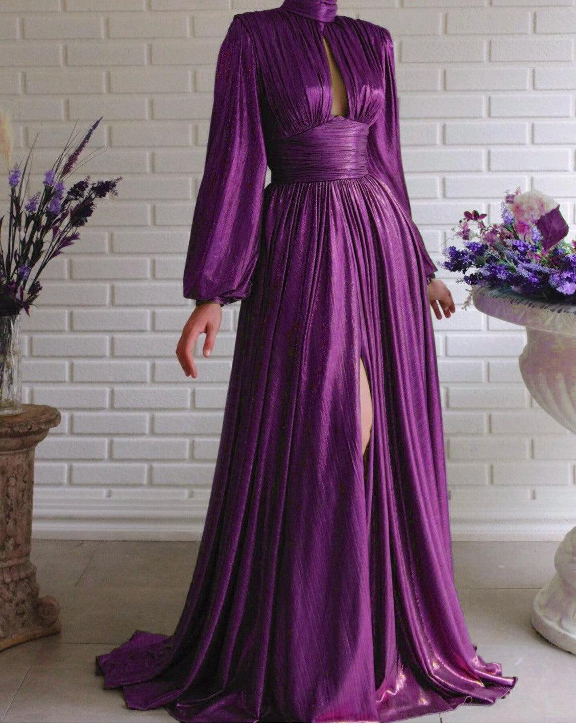 Street Wave Pleated Maxi Dress With Luxurious Draping For Women Elegant Evening Gown