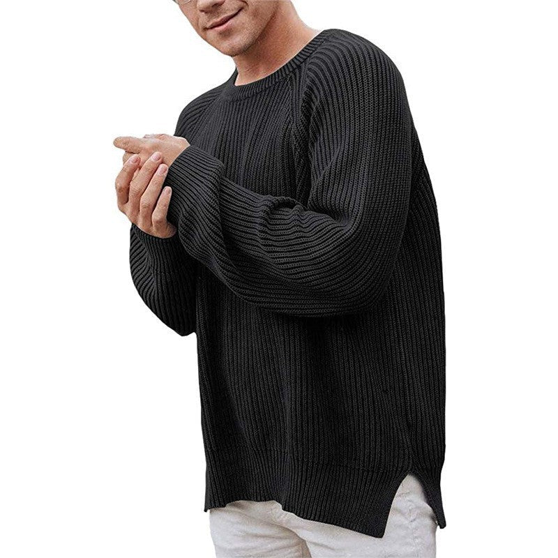 Street-wave Men's Elegant Knit Sweater With Structured Design Modern Fit Premium Cotton Blend
