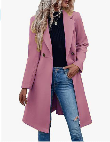 Streetwave Womens Elegant Tailored Long Coat Chic Versatile Outerwear For Modern Ladies