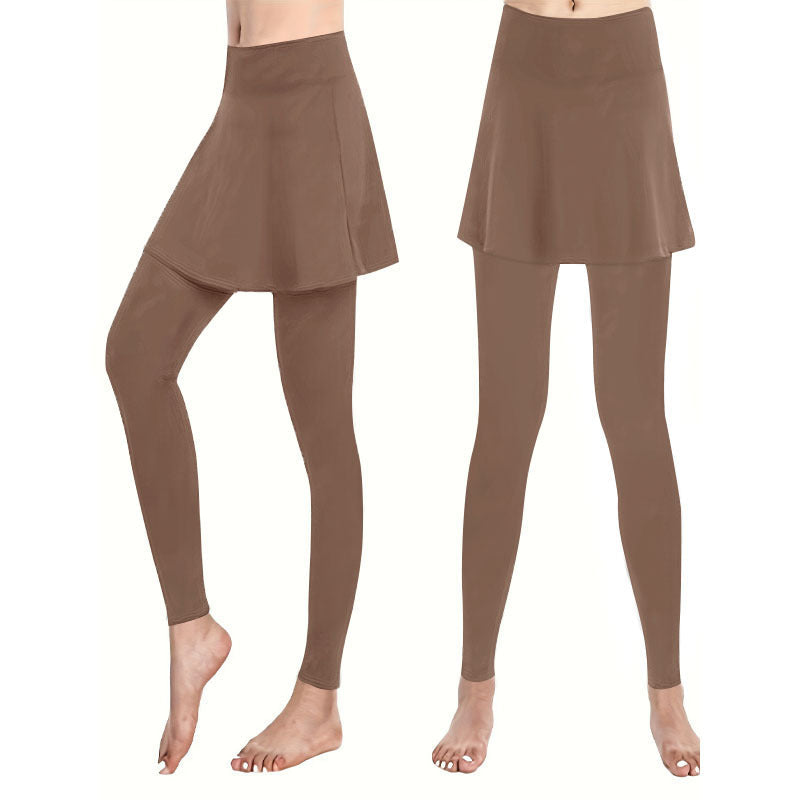 Street-Wave Skirted Leggings For Women Comfortable Activewear With Integrated Skirt For Gym And Yoga