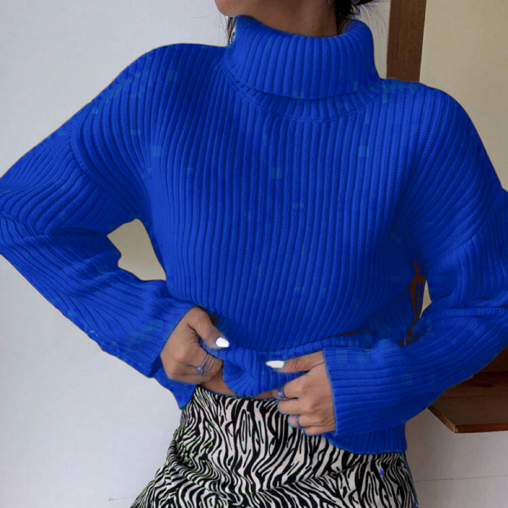 Street-wave Womens Premium Ribbed Turtleneck Sweater With Structured Knit Cozy And Soft Everyday Wear