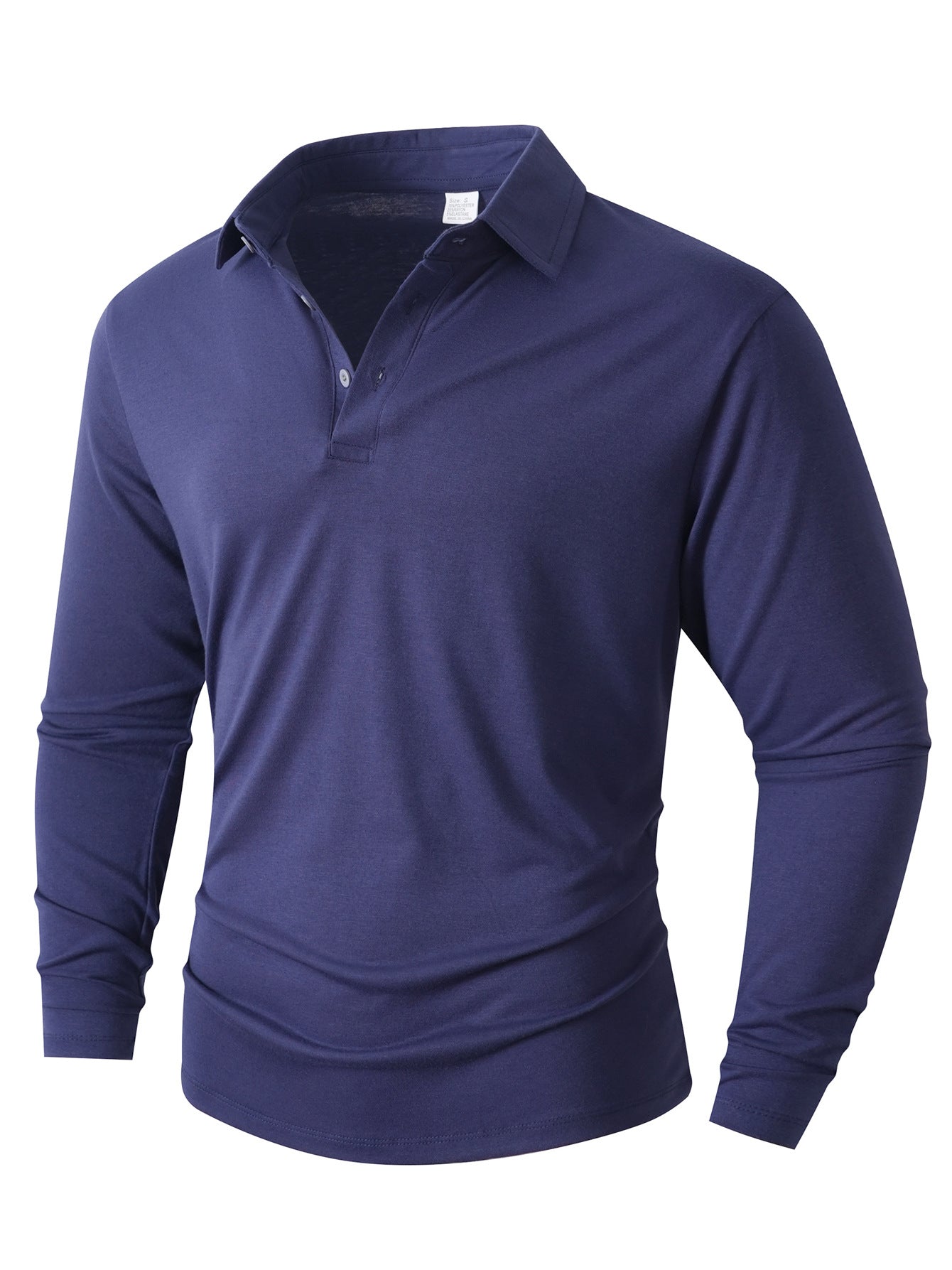 Street Wave Mens Long Sleeve Polo Shirt With Modern Fit For Everyday All Day Comfort