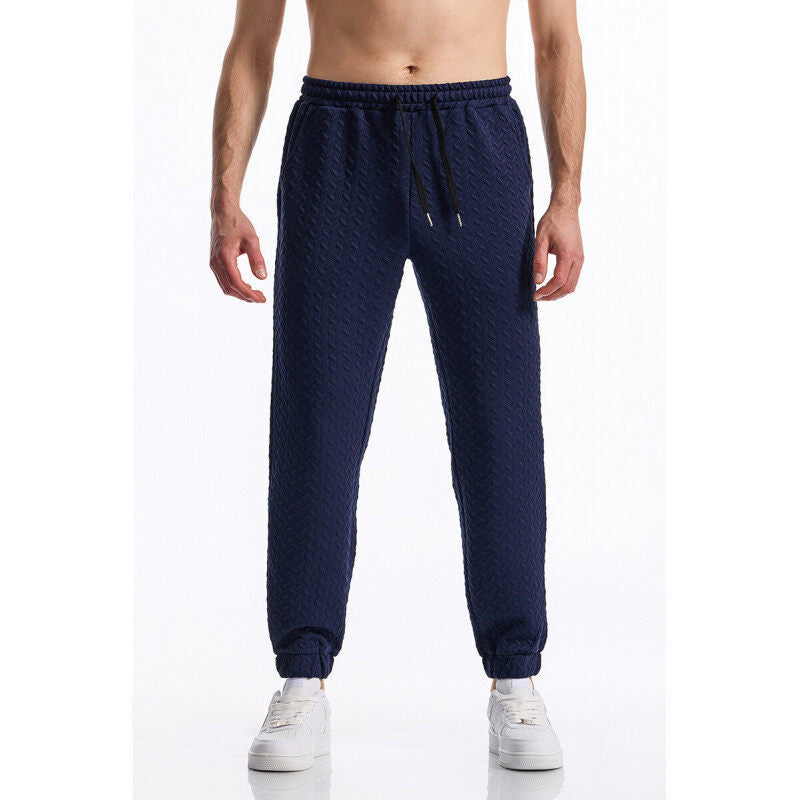 Street-Wave Men's Sporty Joggers With Structured Textured Design For Active Comfort And Everyday Wear