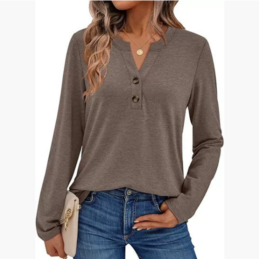 Street-wave Women's Long Sleeve Shirt With Button Details For Everyday Chic And Effortless Style