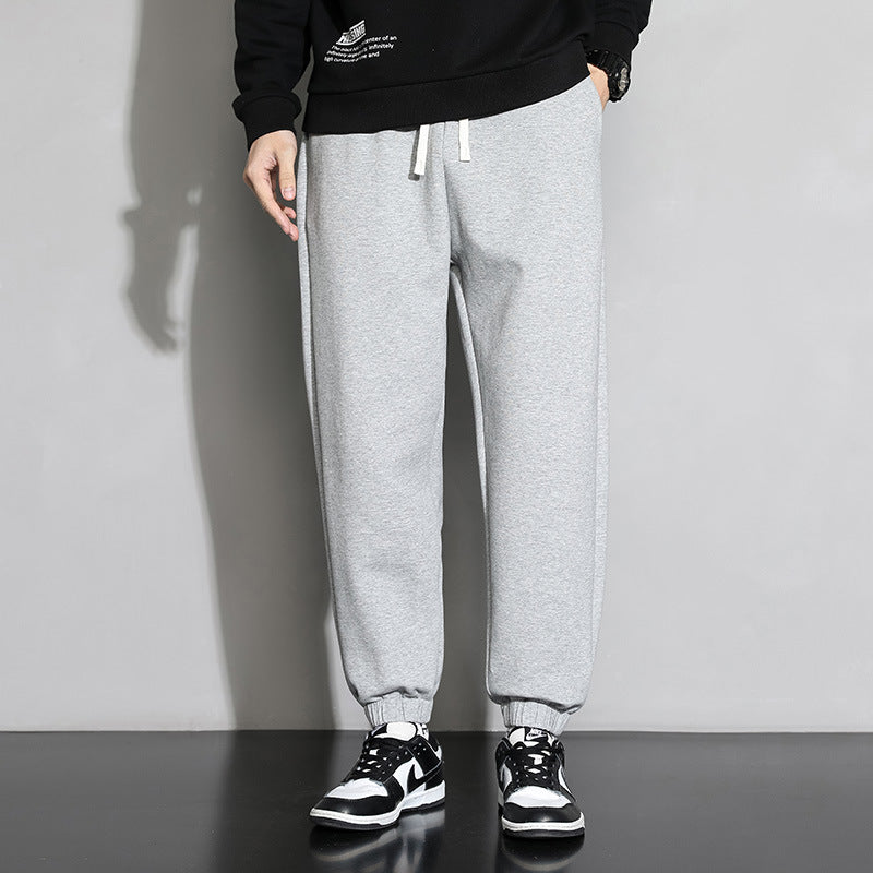 Street-wave Men's Sweatpants With Elastic Waistband And Side Pockets For All Day Comfort