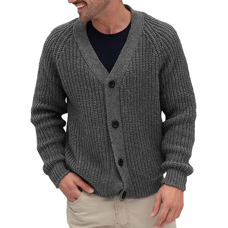 Mens Cardigan With Chunky Knit Texture And Elegant Button Details Street Wave For Men Cozy Timeless Style