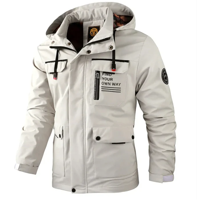 Street-wave Waterproof Winter Jacket For Men, All Weather Protection, Durable Outdoor Gear