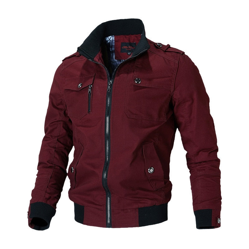 Street-Wave Men's Bomber Jacket With Zipper Closure For Versatile Style