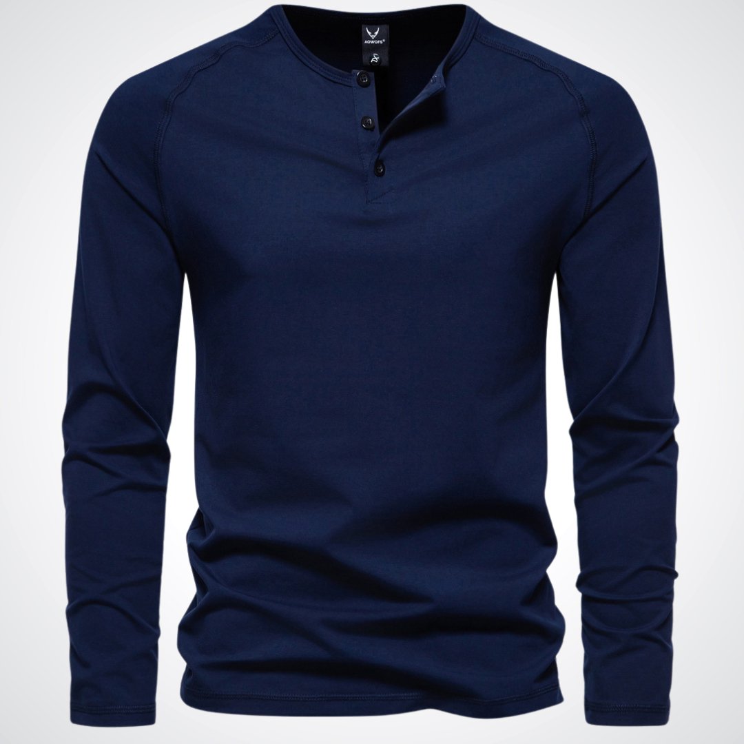 Streetwave Men's Henley Sweater Long Sleeve With Innovative Comfort Tech For Casual Everyday Wear