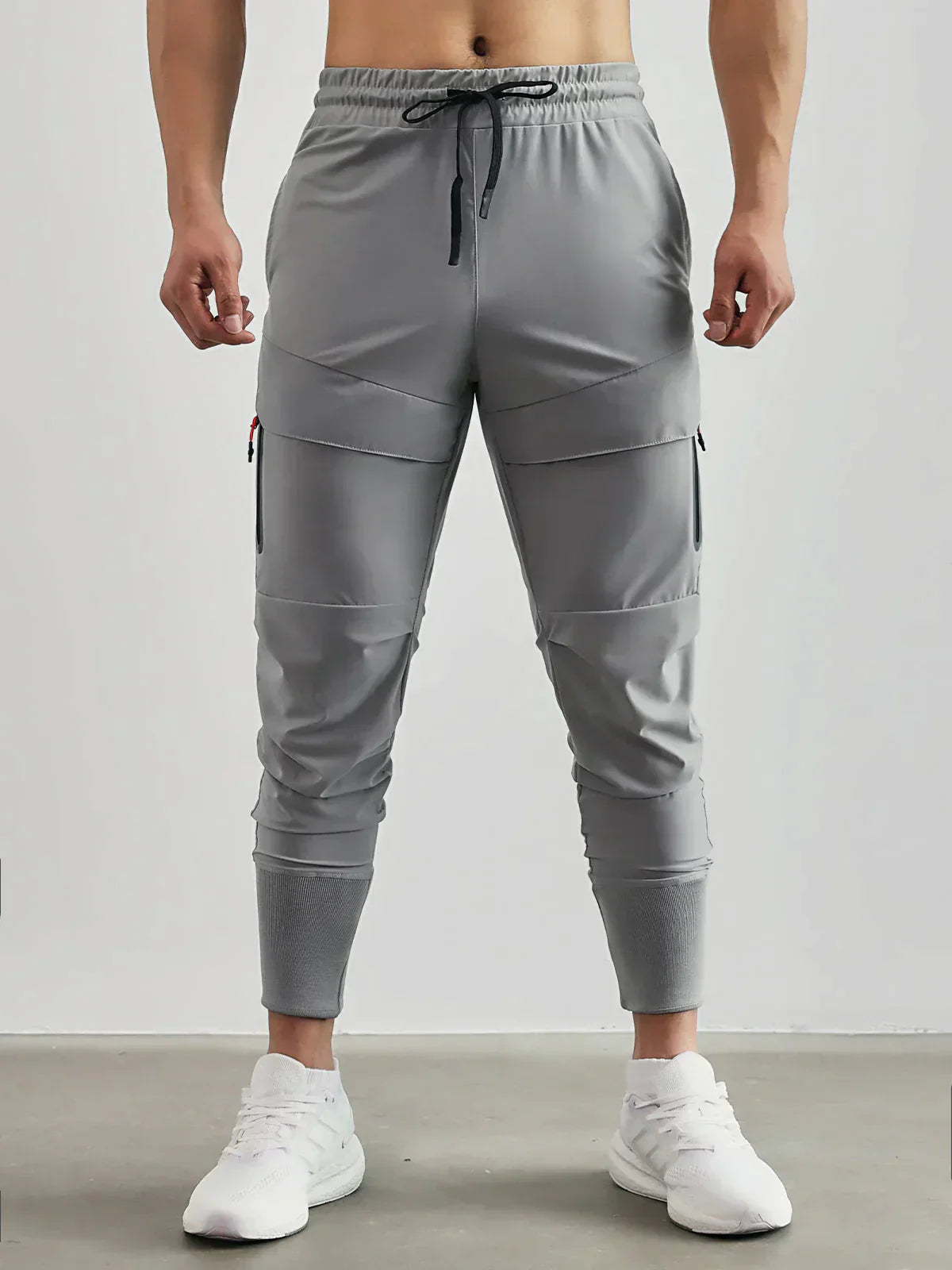 Orion Skinny Fitness Pants for Men by Street-Wave With Breathable Stretch Fabric and Zippered Pocket