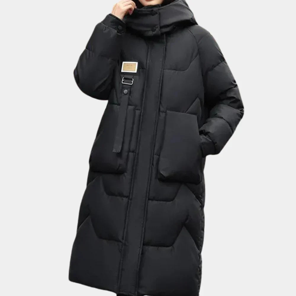 Street-wave Womens Puffer Jacket With Hood Ultra Warm Longline Coat For Winter Everyday