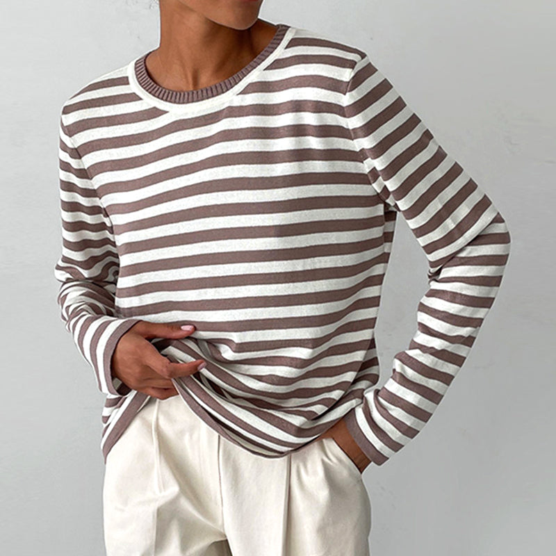 Street Wave Striped Cotton Shirt Women Elegant Long Sleeve