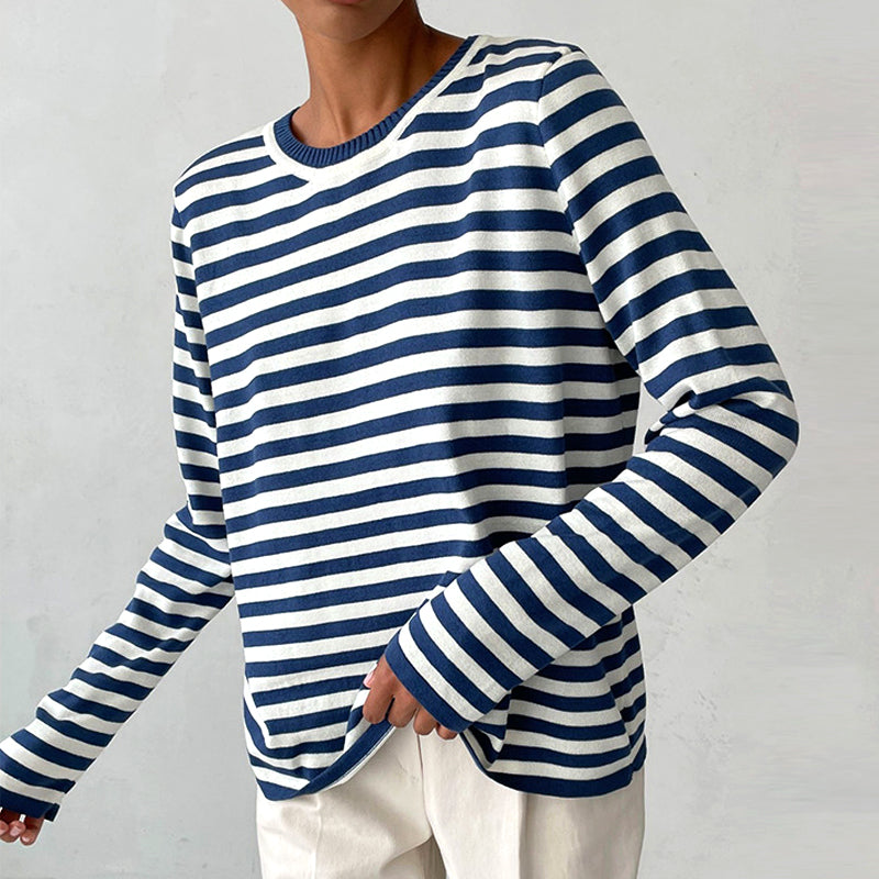 Street Wave Striped Cotton Shirt Women Elegant Long Sleeve