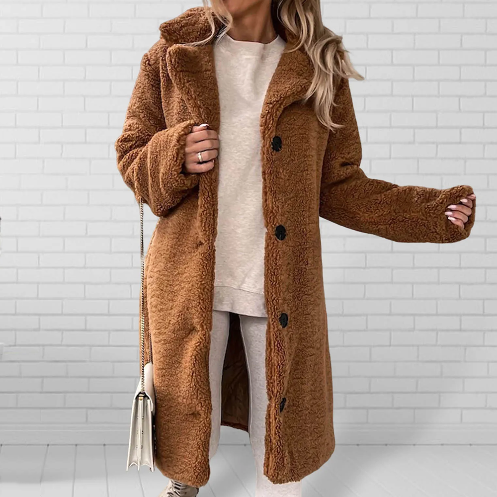 Street Wave Sophie Plush Coat Long Cozy Warmth For Unisex
