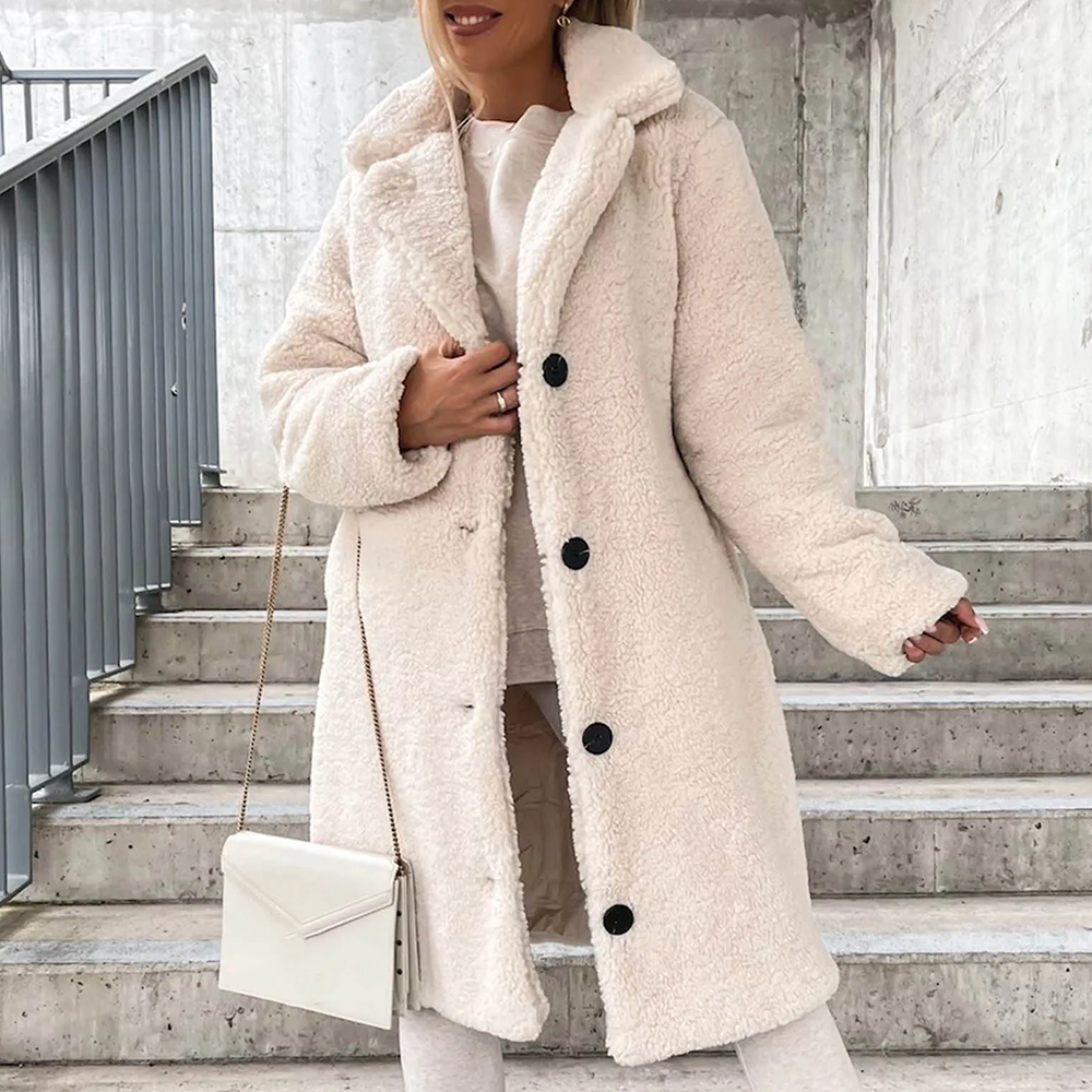 Street Wave Sophie Plush Coat Long Cozy Warmth For Unisex