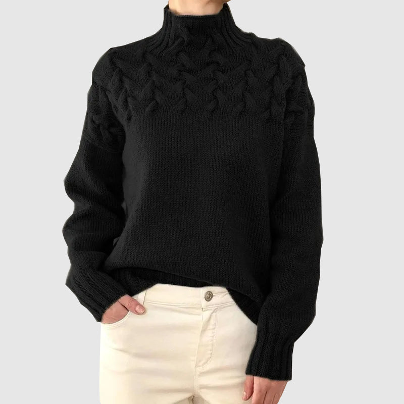 Street-Wave Cable Knit Turtleneck Sweater For Women Cozy Warmth And Timeless Style