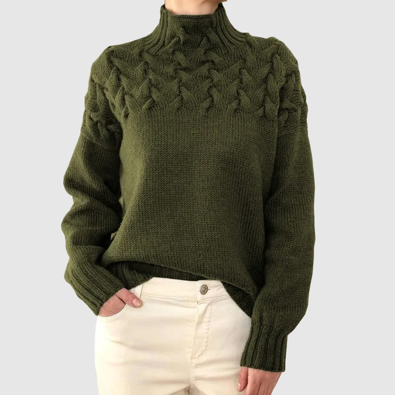 Street-Wave Cable Knit Turtleneck Sweater For Women Cozy Warmth And Timeless Style