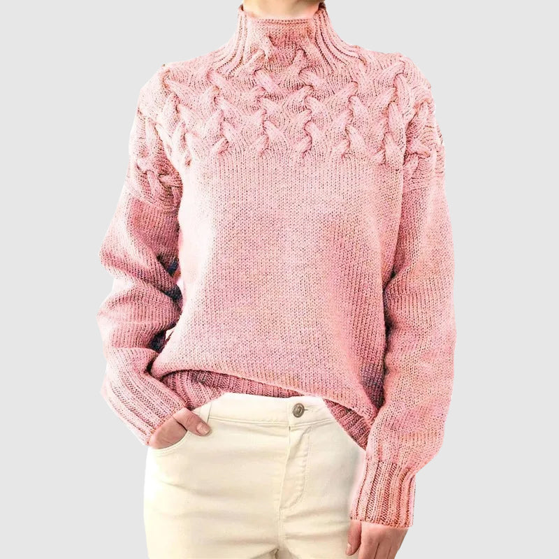 Street-Wave Cable Knit Turtleneck Sweater For Women Cozy Warmth And Timeless Style