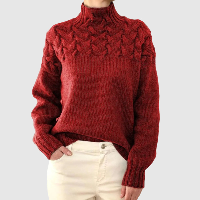 Street-Wave Cable Knit Turtleneck Sweater For Women Cozy Warmth And Timeless Style