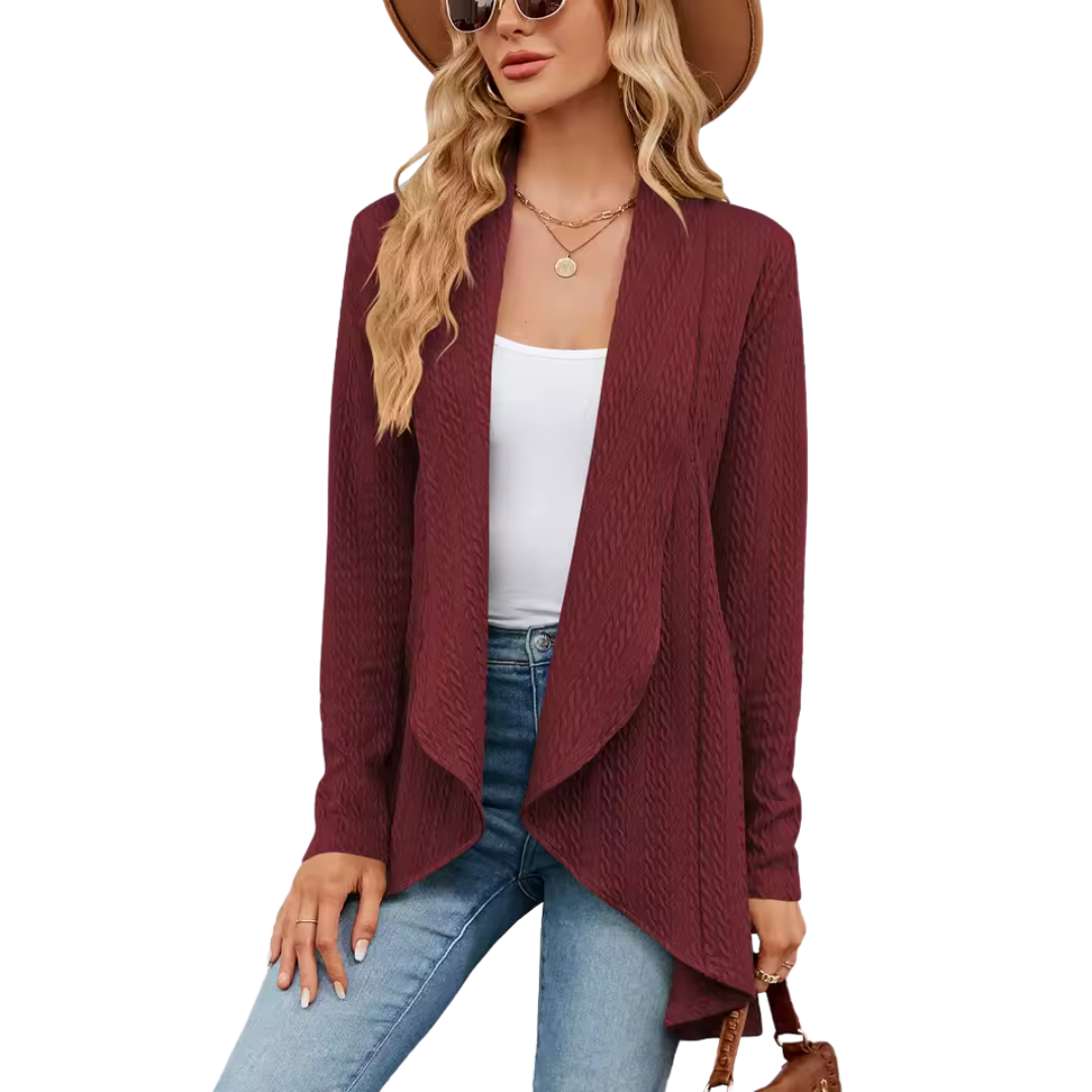 Street-wave Open Front Cardigan Aurora For Women Lightweight Knit With Elegant Draped Fit