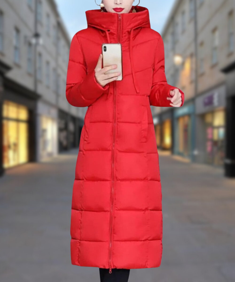 Street-wave Long Winter Cotton Padded Puffer Jacket With Thick Down Insulation For Women