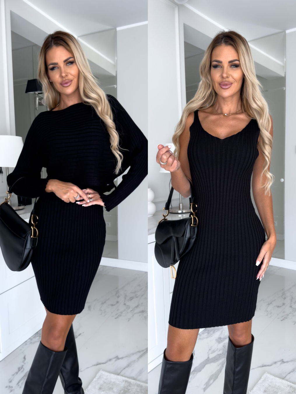 Street-Wave Cozy Knit Dress Set With Matching Sweater For Women Chic Warmth All Day Comfort