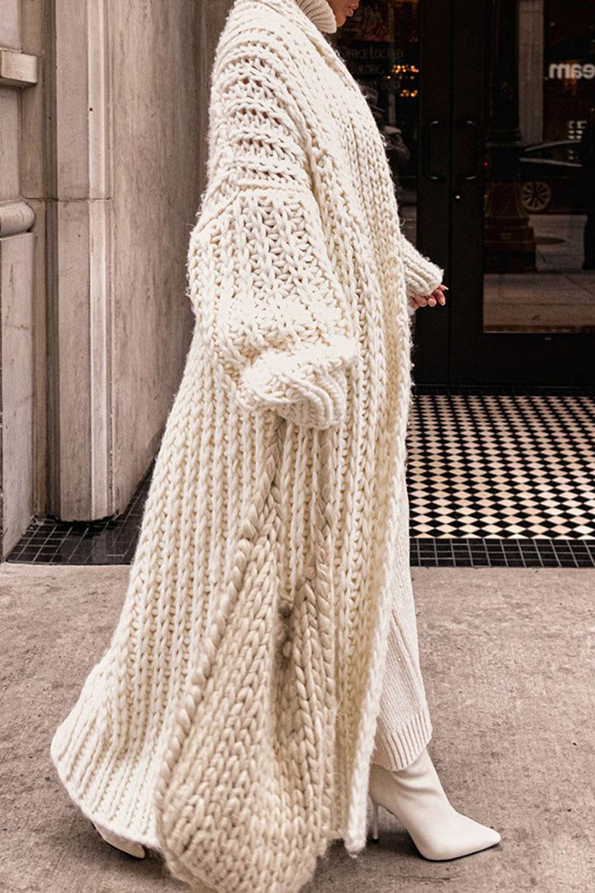 Streetwave Womens Long Knit Cardigan Cozy Warmth With Loose Fit For Everyday Wear