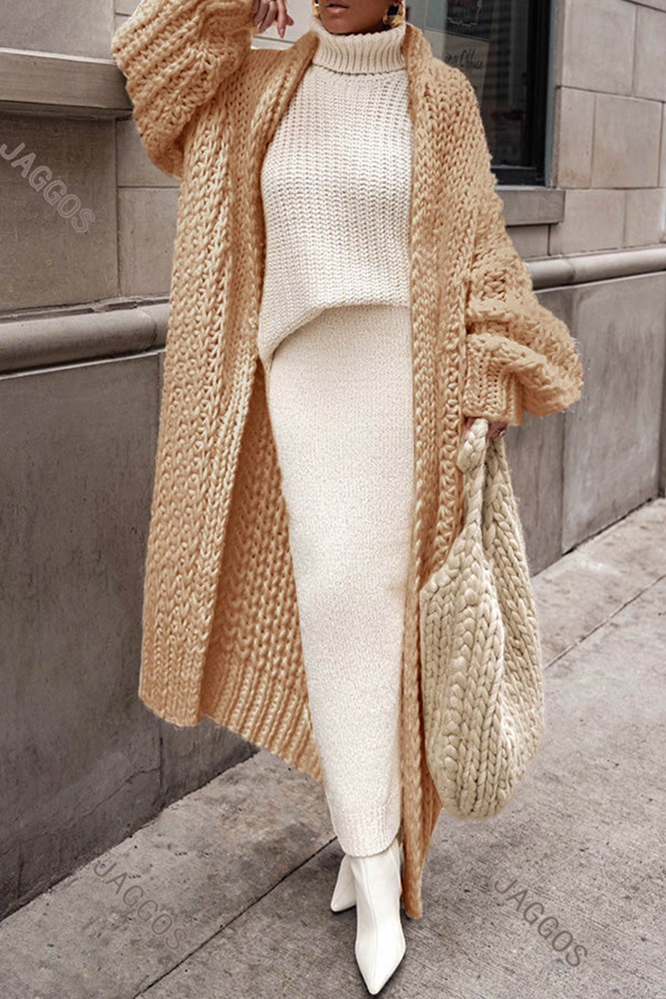 Streetwave Womens Long Knit Cardigan Cozy Warmth With Loose Fit For Everyday Wear