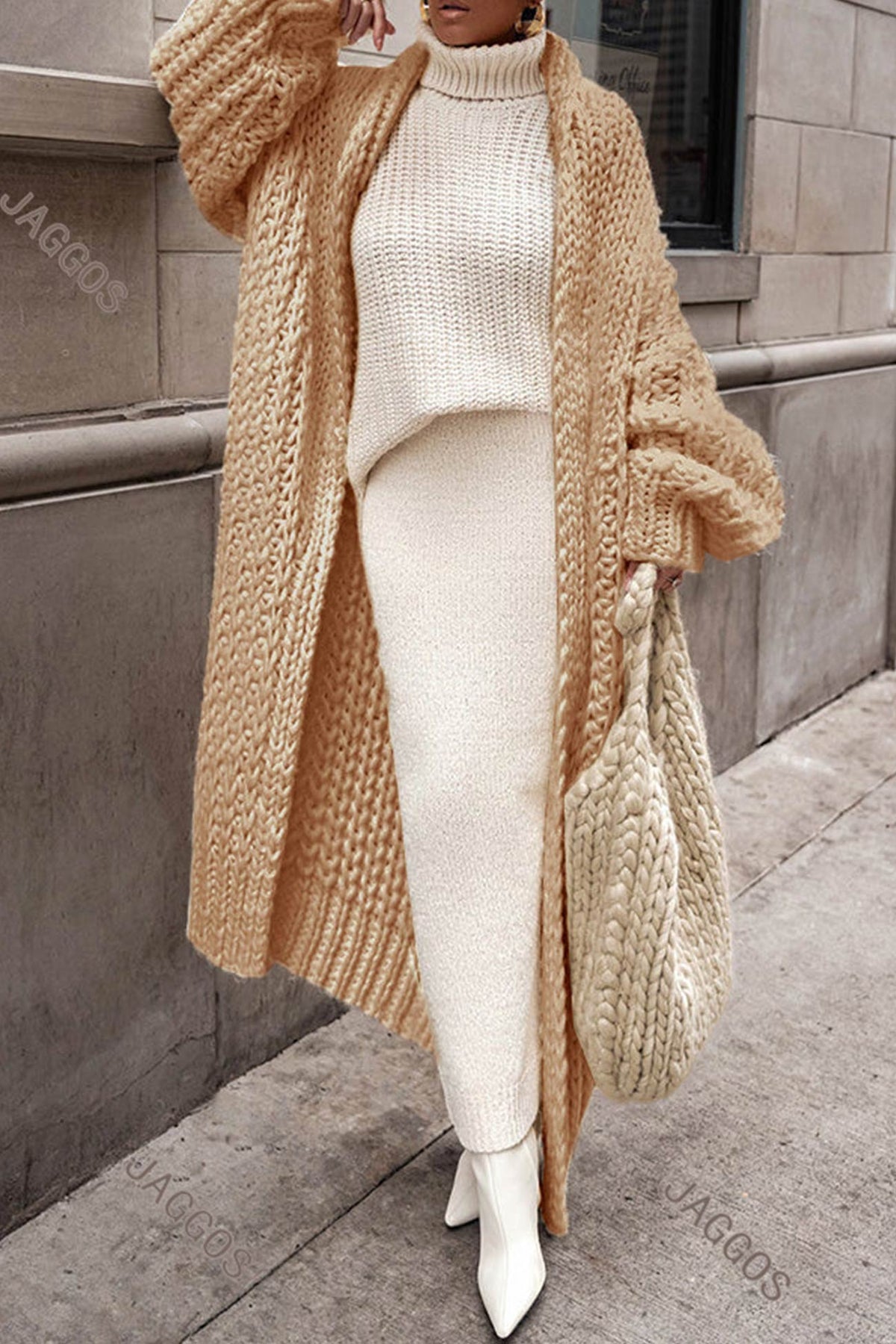 Streetwave Womens Long Knit Cardigan Cozy Warmth With Loose Fit For Everyday Wear
