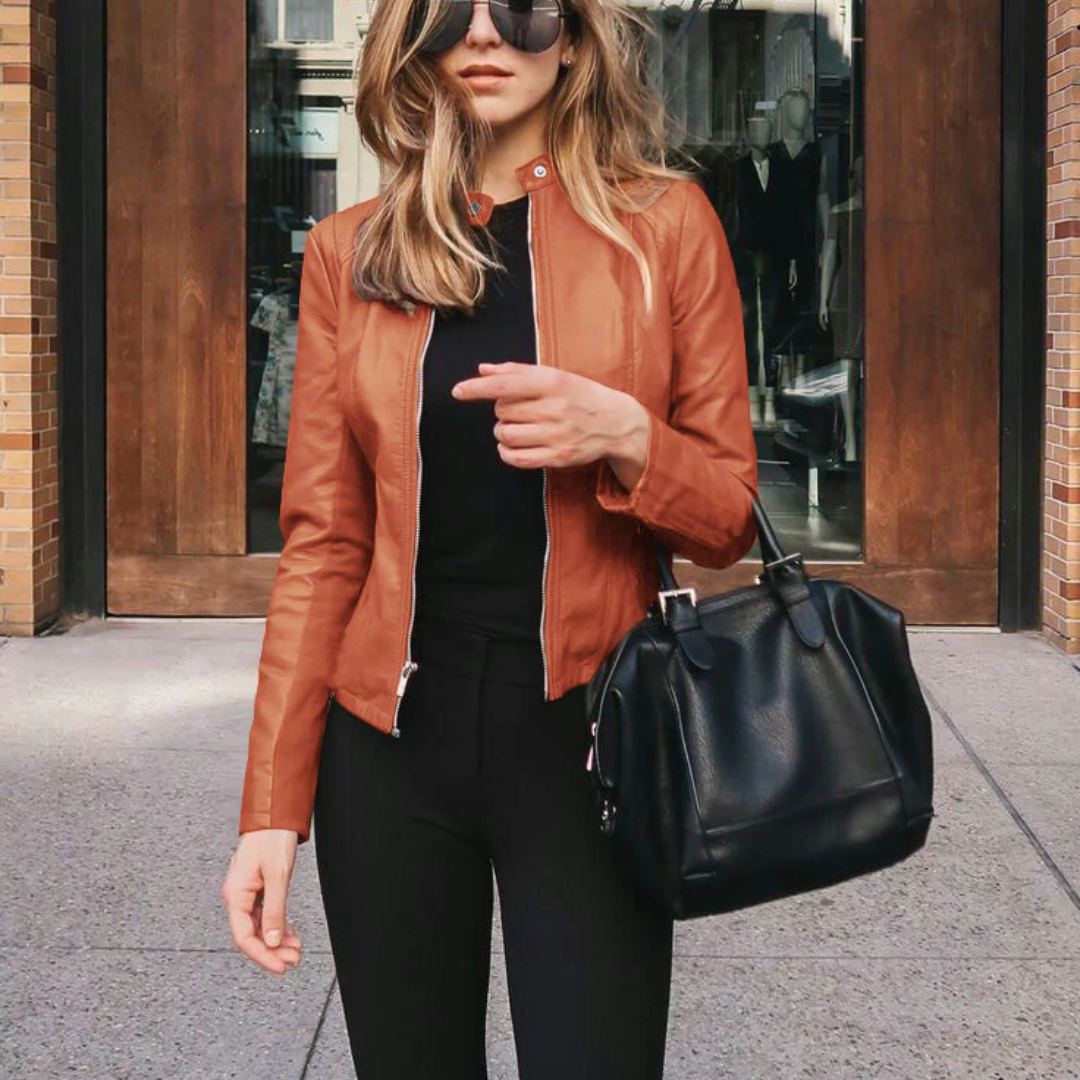 Street-wave PU Leather Bike Jacket For Women, Trendy, Warm All Season Comfort For Urban Riders