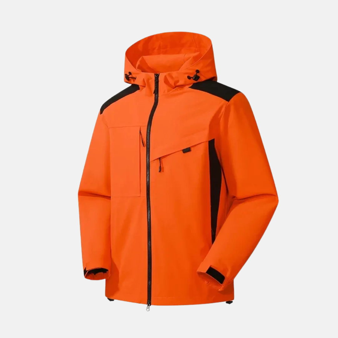 Street-Wave Men’s Weather Resistant Hooded Jacket With Relaxed Fit Zip Pockets And Adjustable Hem