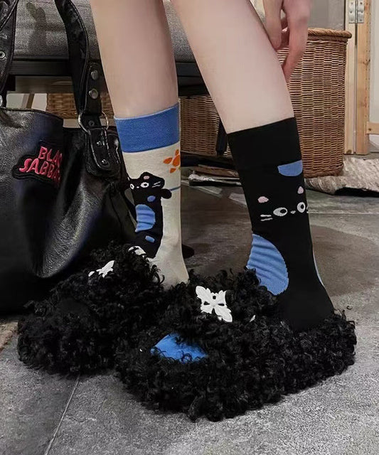 Chaussettes ras du cou en coton peigné au design asymétrique original - Street-Wave