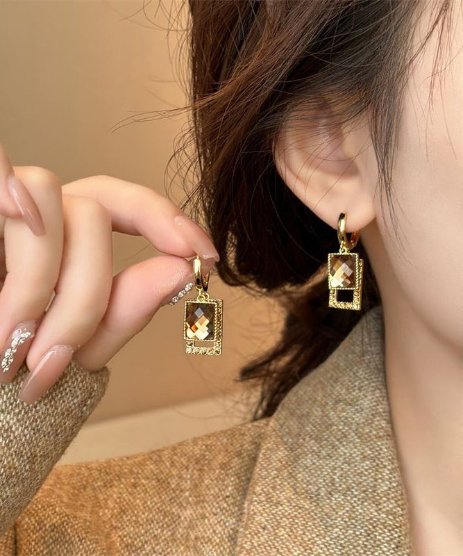 Boucles d'oreilles pendantes originales en alliage de cristal et zircon - Street-Wave