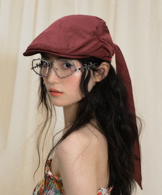 Chapeau breton rouge foncé original avec nœud pour l'été - Street-Wave