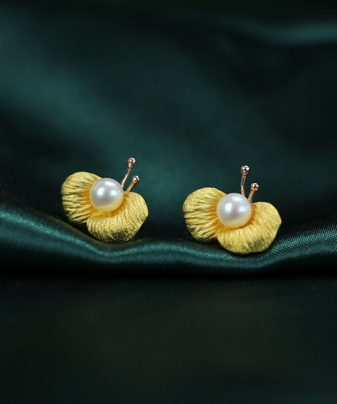 Boucles d'oreilles papillon en perles, design original, plaquées or et cuivre doré - Street-Wave