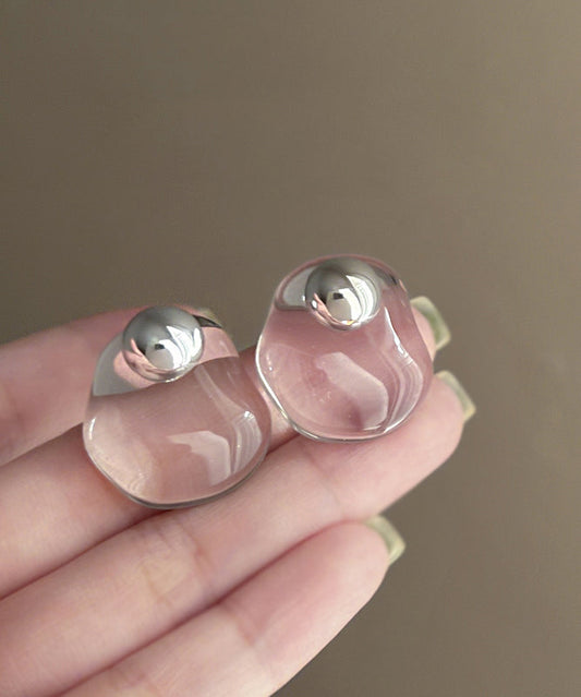 Boucles d'oreilles à tige en alliage de cristal nude au design original - Street-Wave