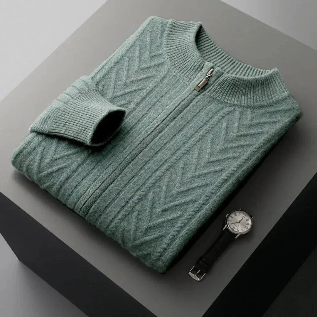 Waylynn Merino Wool Full Zip Sweater Unisex Comfort Warmth