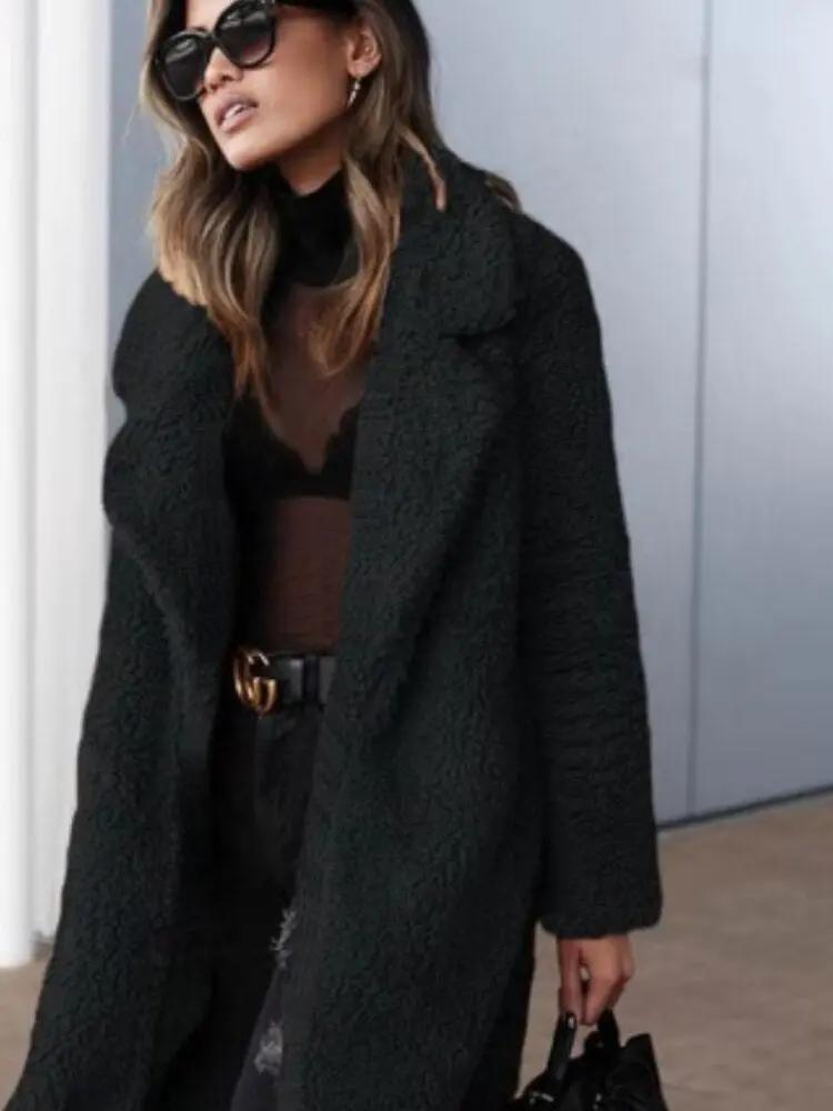 Street-Wave Teddy Coat for Women Oversized Cozy Stylish Warmth