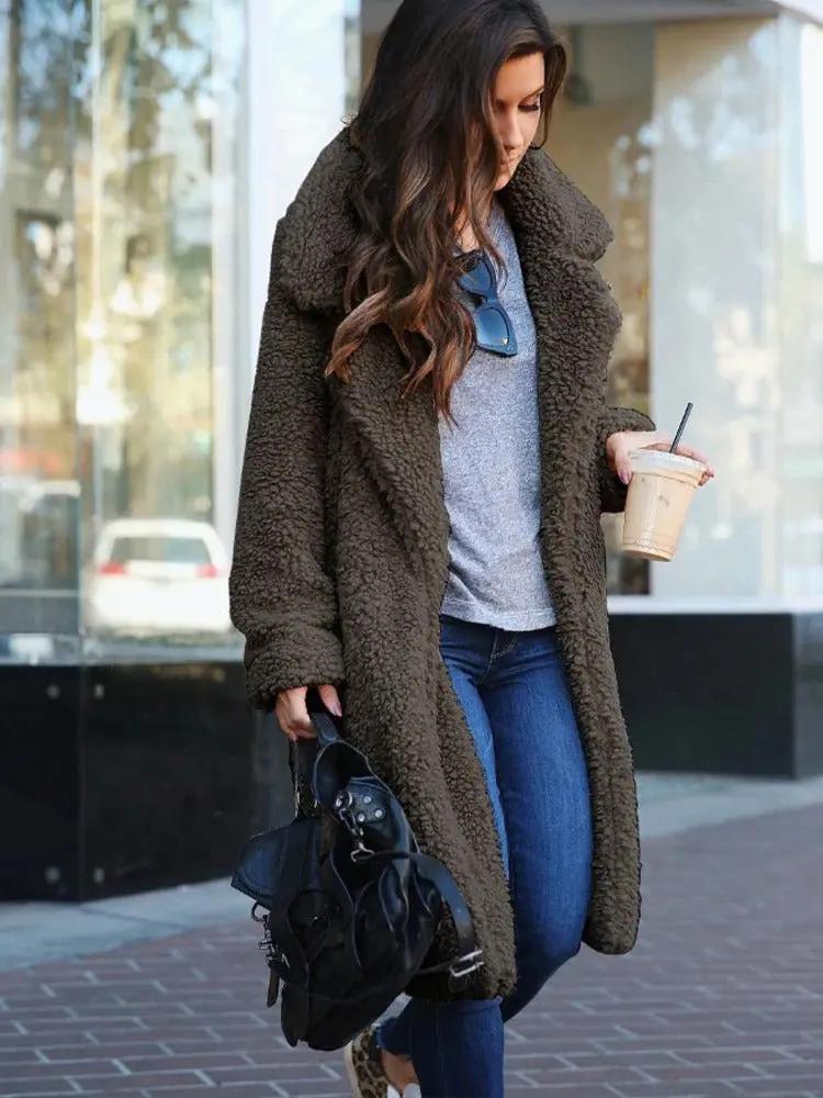 Street-Wave Teddy Coat for Women Oversized Cozy Stylish Warmth