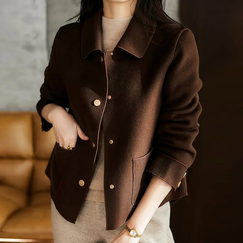 Street Wave Women's Oversized Wool Coat Soft Breathable Comfort For Fall