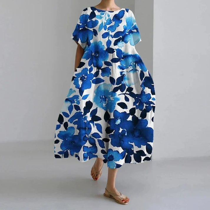 Floral Midi Dress for Women Street-Wave Jacklyn Effortless Relaxed