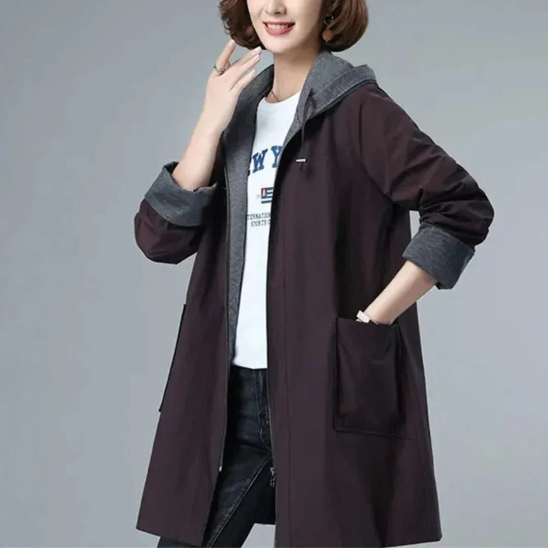 Street Wave Paula Long Winter Jacket For Women Casual Windbreaker With Hood And Pockets Comfort
