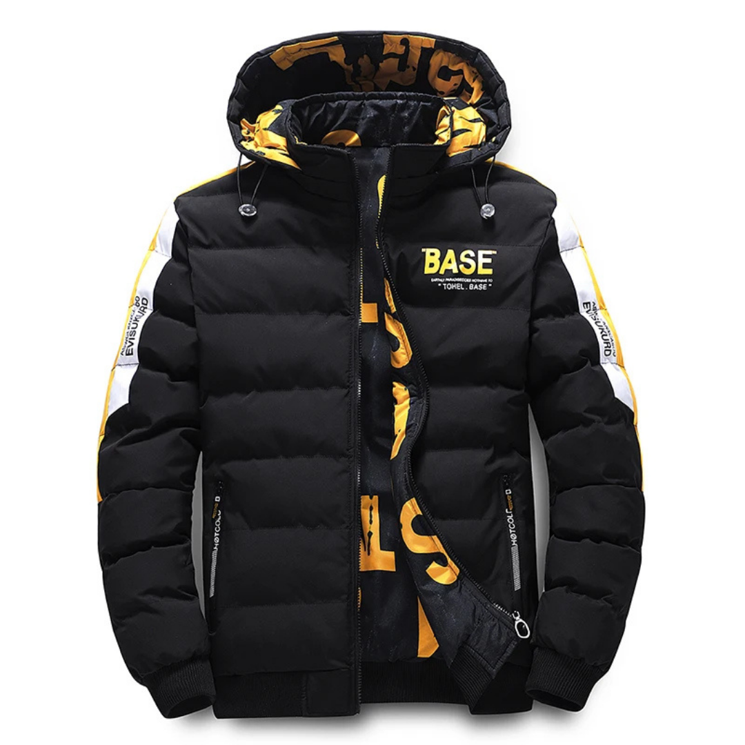 Street-wave Men's Down Winter Jacket - Warm Puffer Coat With Hood For Cold Weather