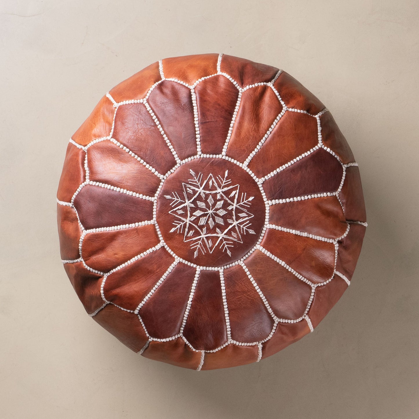 Authentic Moroccan Leather Pouf - Chocolate - Street-Wave